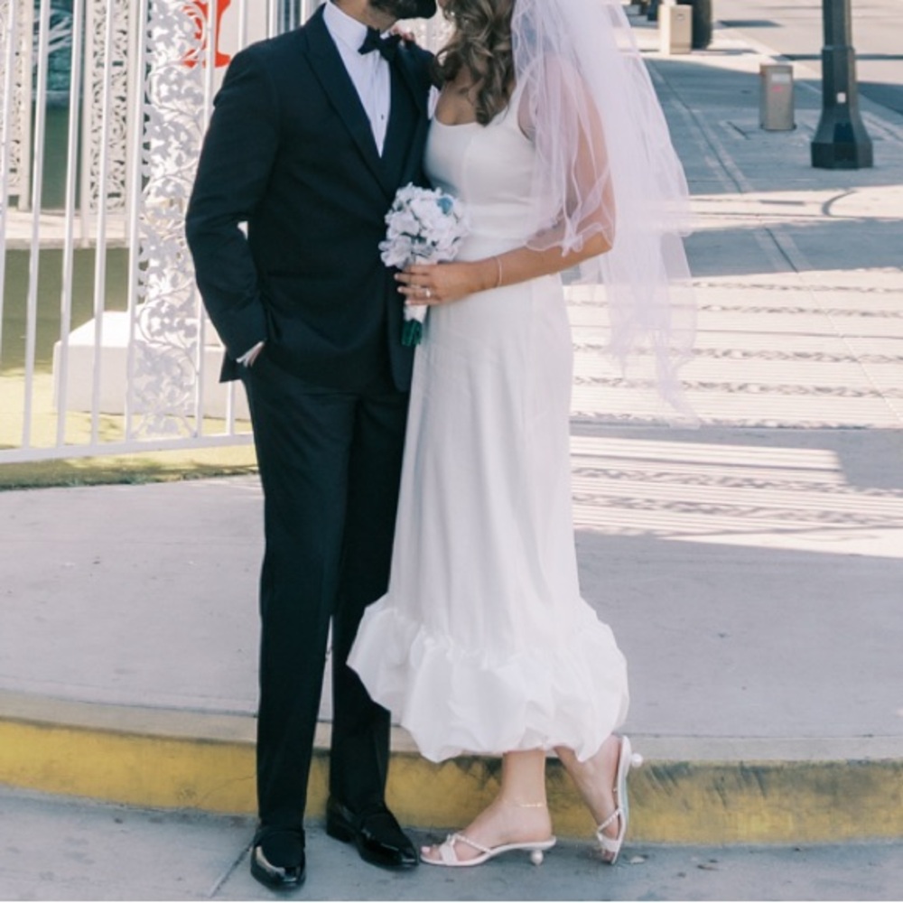 Show Me Your MuMu White Ruffle-Hem Midi Dress - Picture 4 of 4